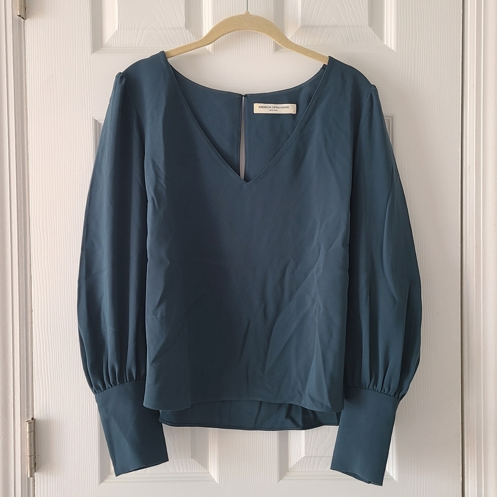 Amanda Uprichard Sacramento Pearl Sleeve Blouse